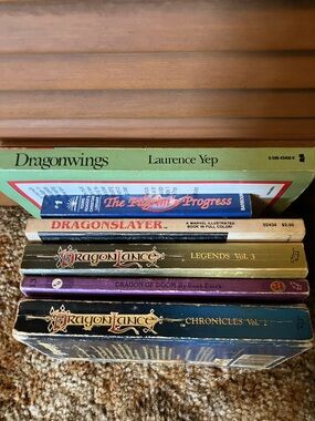 Dragonwings Green Decorative Book Stack - & Mixed Titles